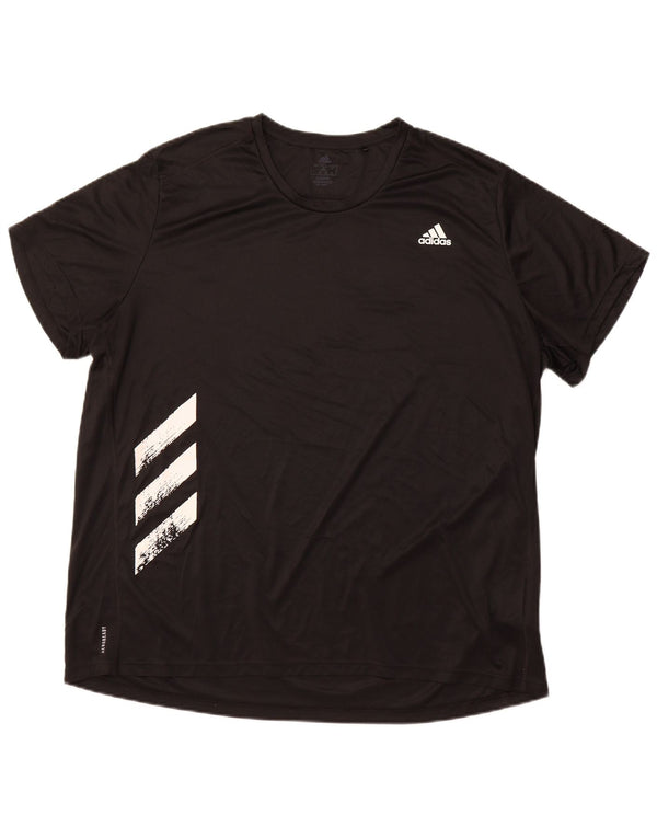 ADIDAS Herren Lauf-T-Shirt Top 2XL Schwarz Polyester Sport