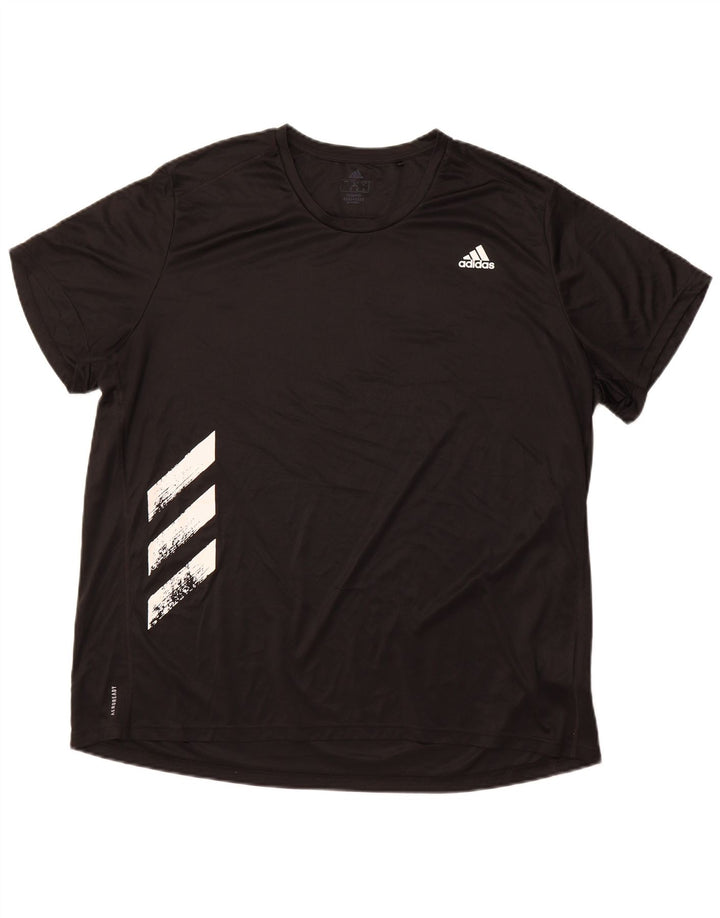 ADIDAS Herren Lauf-T-Shirt Top 2XL Schwarz Polyester Sport