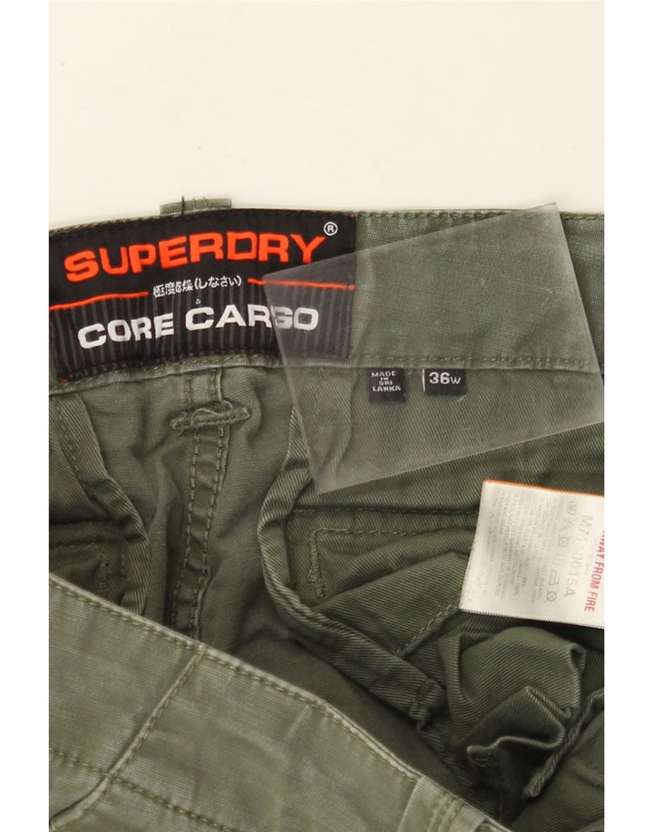 SUPERDRY Herren-Cargo-Shorts W36, große Khaki-Baumwolle