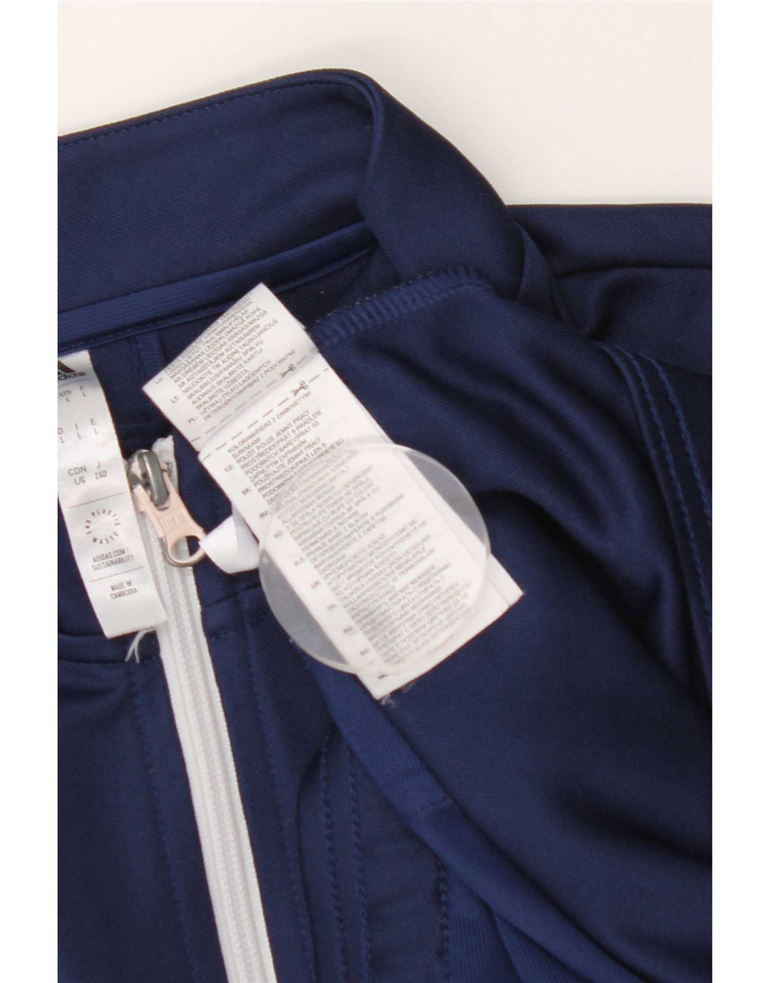 Adidas Herren-Trainingsanzug-Oberteil, große Jacke aus marineblauem Polyester