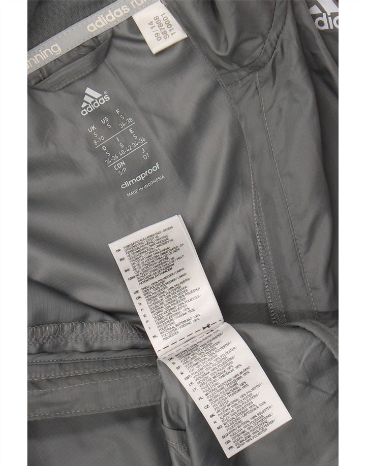 ADIDAS Damen Clima Proof Trainingsanzug Top Jacke UK 8/10 Small Grau