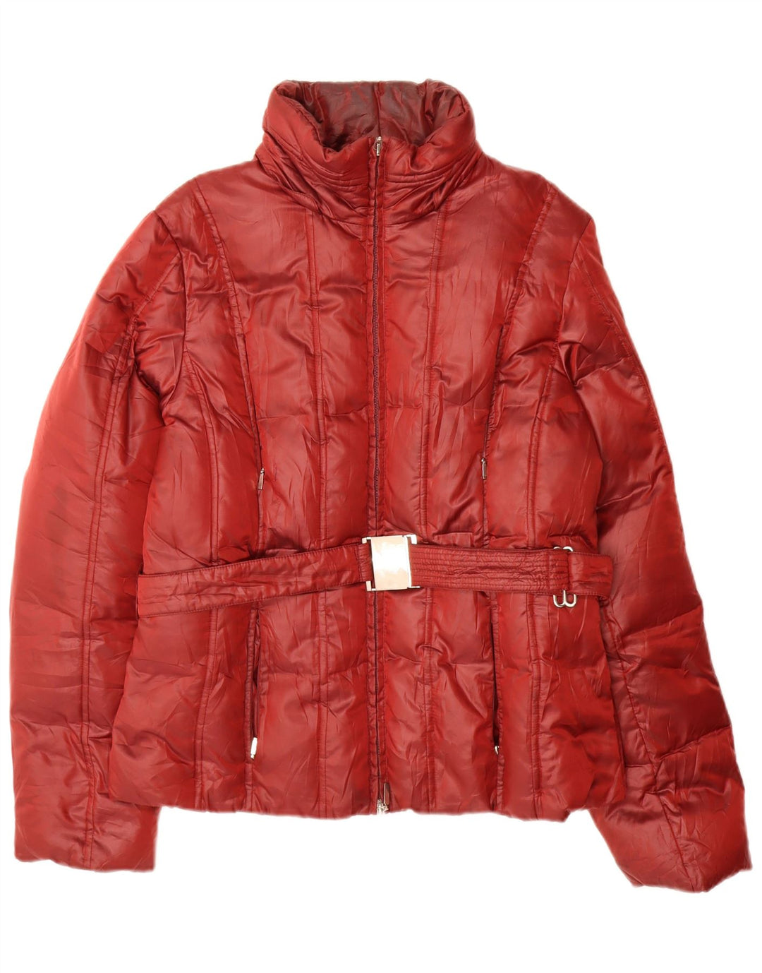 Ellesse Damen Wattierte Jacke UK 16 Large Rot Polyester