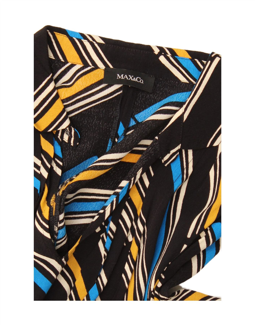 Max & Co. Damen-Maxikleid mit langen Ärmeln, Größe M, mehrfarbig, gestreift