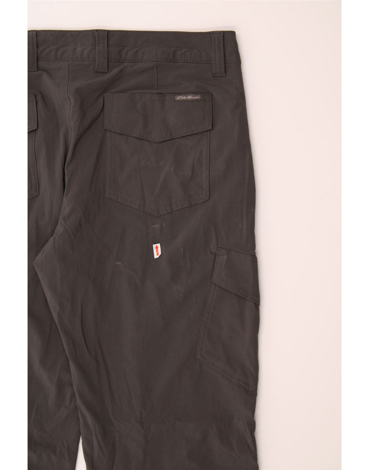 EDDIE BAUER Womens Straight Cargo Trousers US 14 XL W36 L30 Grey Polyester Vintage Eddie Bauer and Second-Hand Eddie Bauer from Messina Hembry 