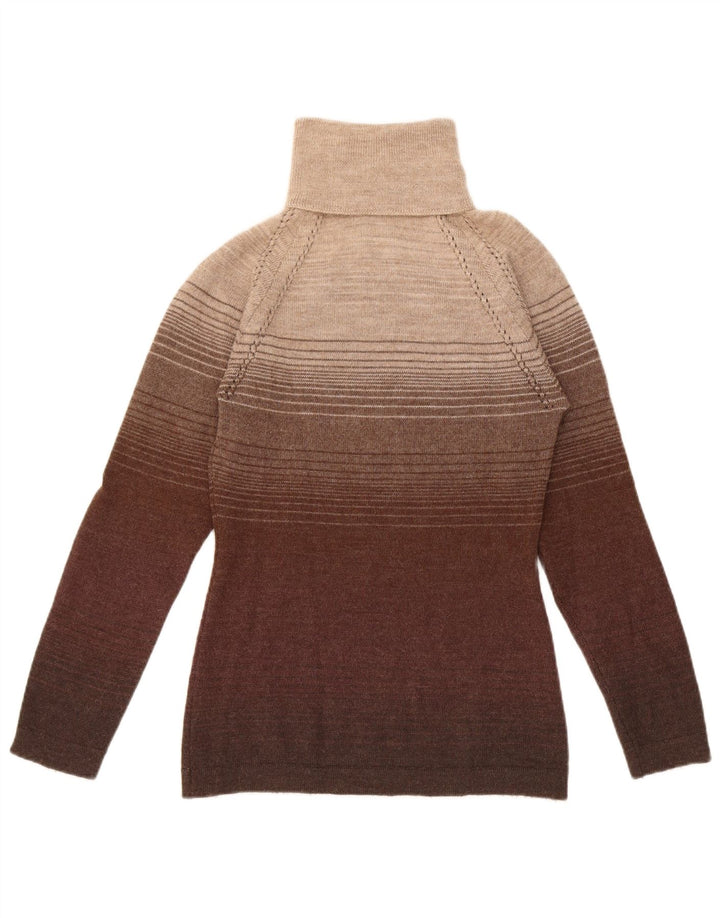 Sportmax Rollkragenpullover für Damen, UK 12, Mittelbraun gestreift