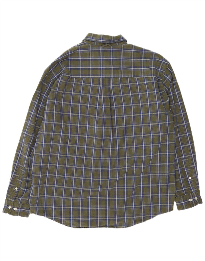 Eddie Bauer Herren-Flanellhemd mit normaler Passform, großes Khaki-Karomuster, Baumwolle