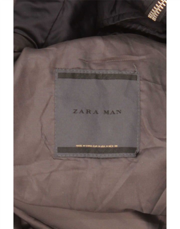 Zara Herren-Mantel mit Kapuze, gepolstert, UK 38, mittelmarineblau, Polyester
