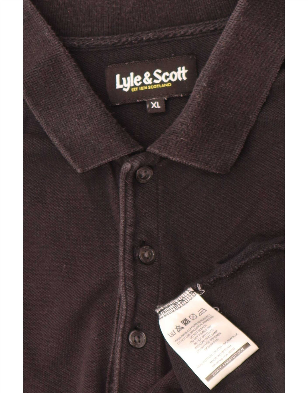 Lyle & Scott Herren Poloshirt XL Schwarz Baumwolle