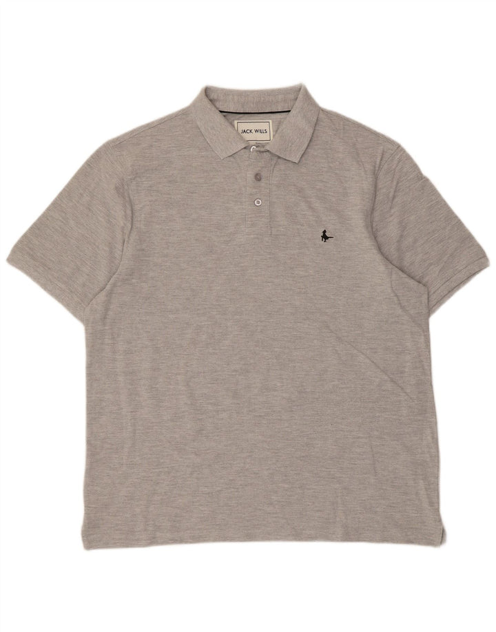 Jack Wills Herren-Poloshirt XL aus grauer Baumwolle