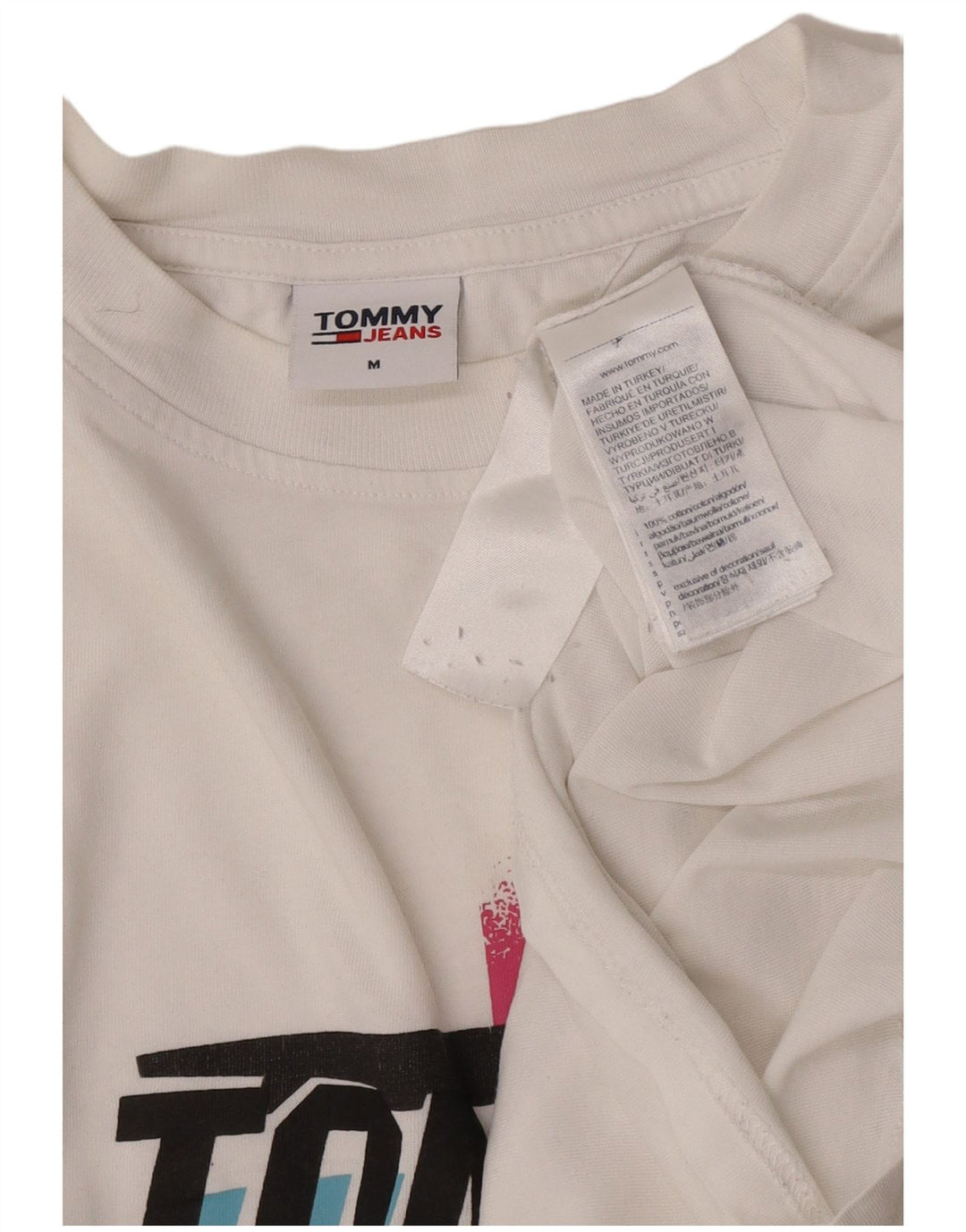Tommy Hilfiger Herren-T-Shirt mit Grafik, mittelweiße Baumwolle