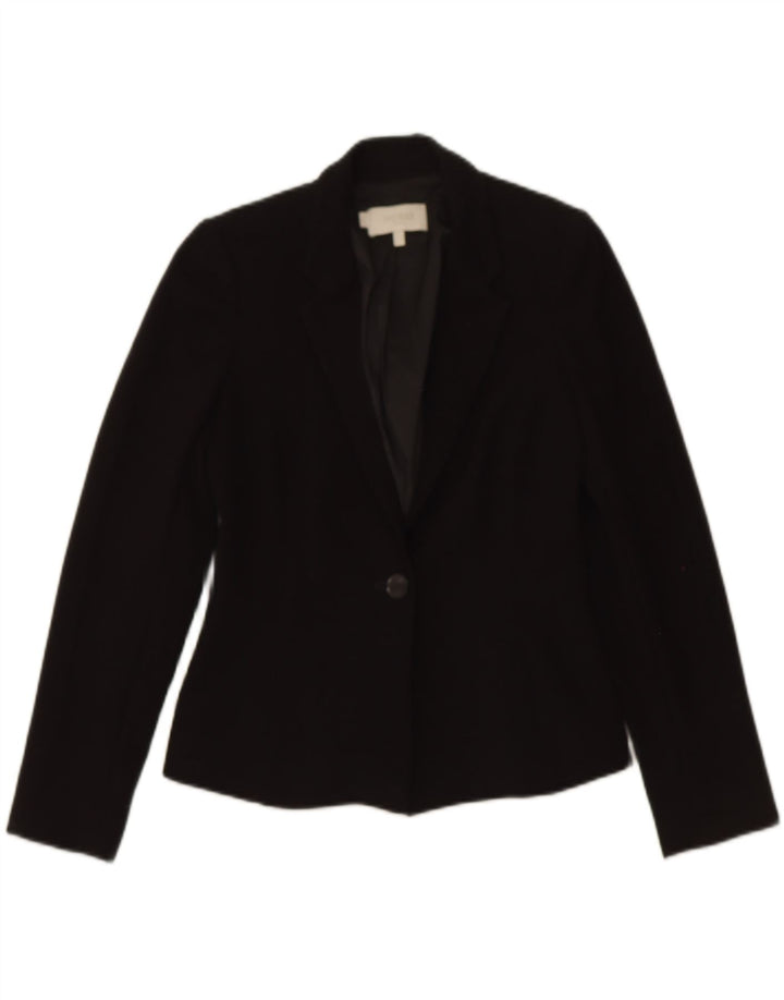 HOBBS Womens London 1 Button Blazer Jacket UK 8 Small Black Polyester Vintage Hobbs and Second-Hand Hobbs from Messina Hembry 