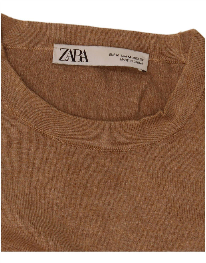 Zara Damen-Pullover mit Rundhalsausschnitt, Gr. 12, Mittelbeige