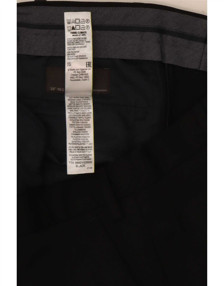 Marks & Spencer Herren-Anzughose, normal, W38, L31, Schwarz, Polyester