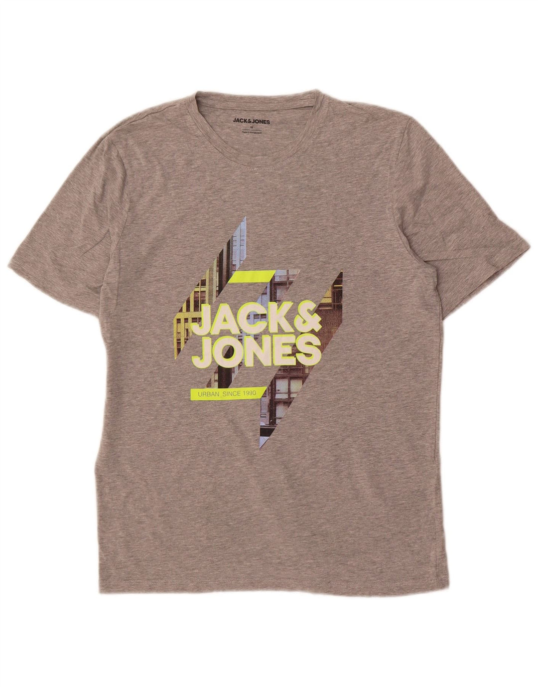 Jack & Jones Herren-T-Shirt mit Grafik, mittelgraue Baumwolle