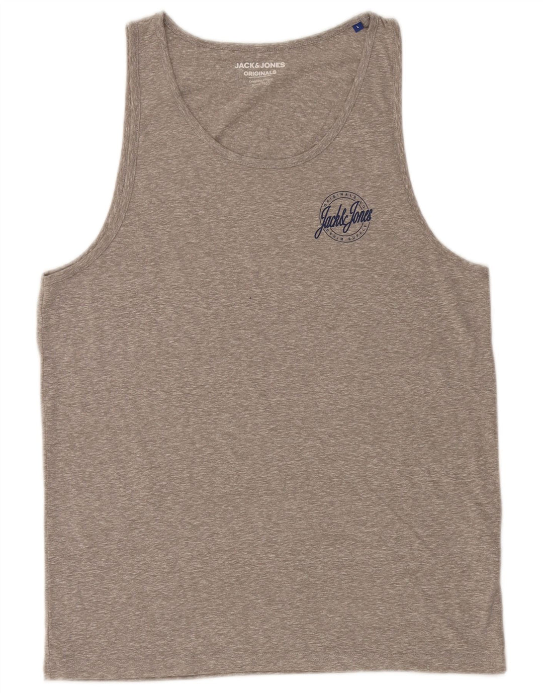 Jack & Jones Herren-T-Shirt-Oberteil, großes, grau meliertes Polyester