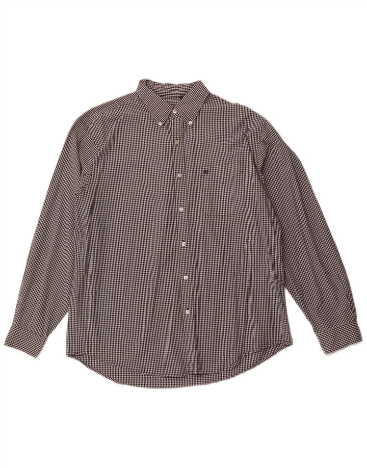 IZOD Herrenhemd, groß, marineblau, Gingham-Baumwolle