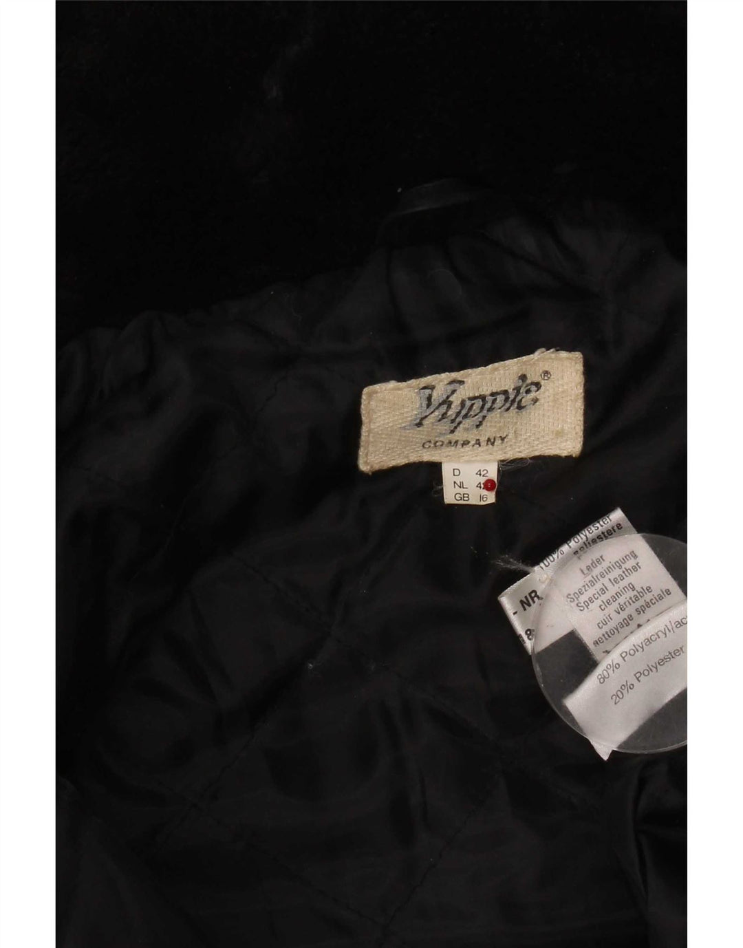 Übergroßer Dufflecoat aus Wildleder für Damen von Yuppie, Gr. 46, groß, schwarz, geometrisch