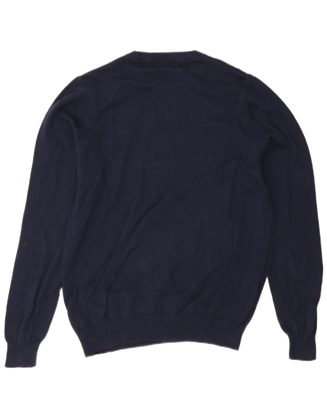 MARKS & SPENCER Herren-Pullover mit Rundhalsausschnitt, groß, marineblaue Baumwolle