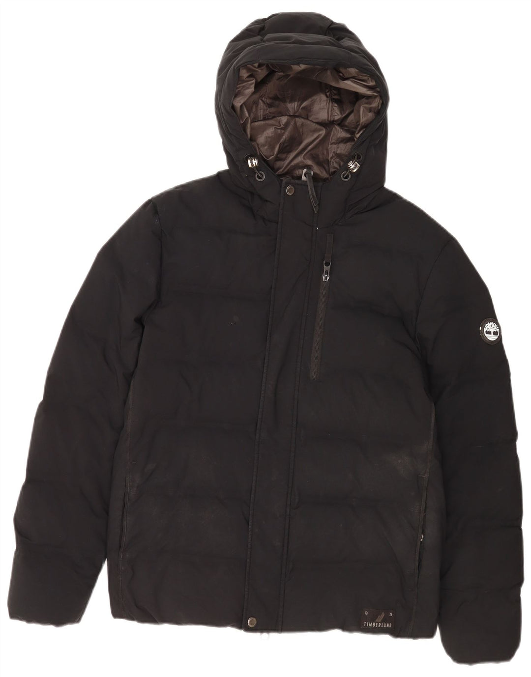 Timberland Herren-Jacke mit Kapuze, gepolstert, UK 38, Mittelschwarz, Polyester