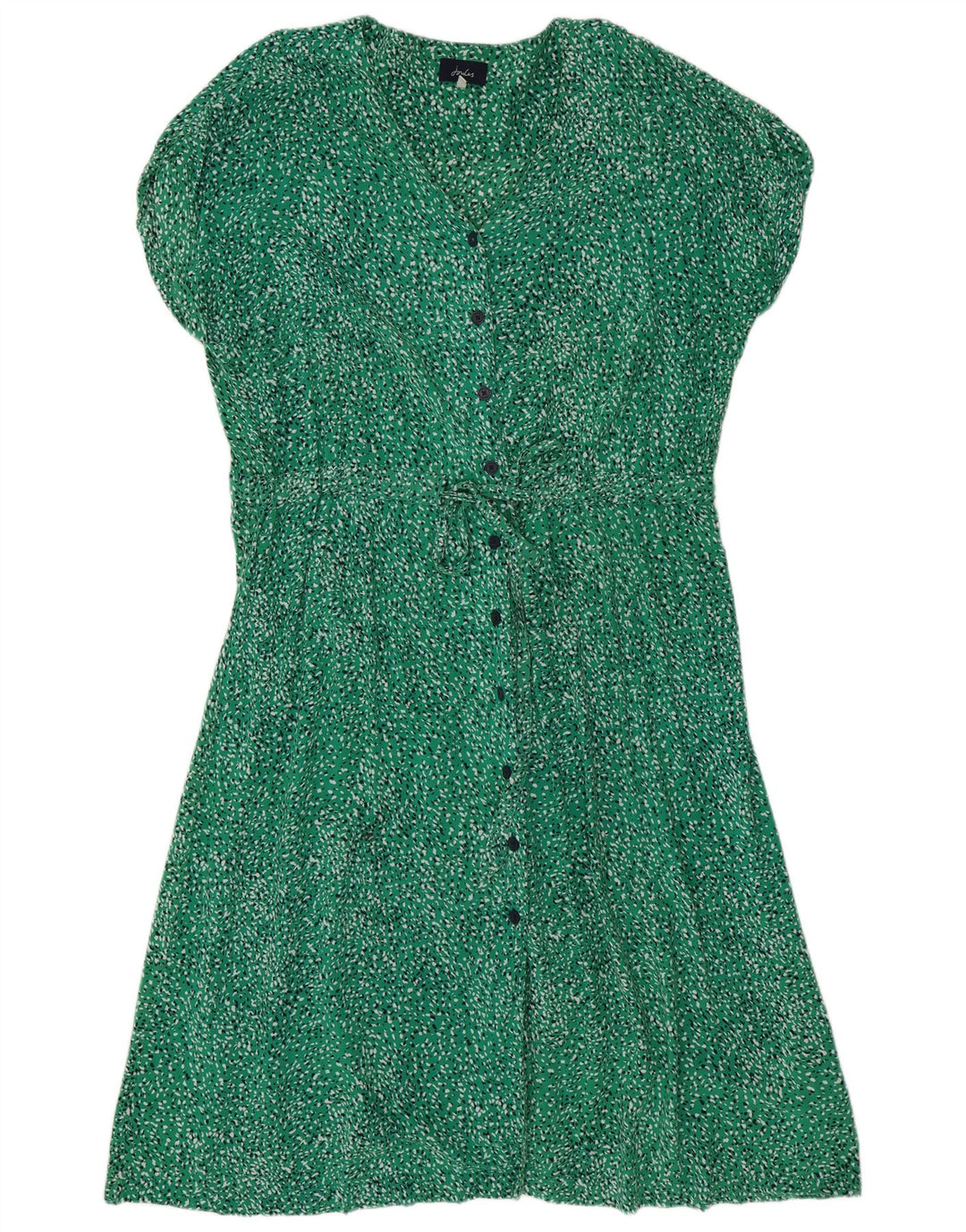 JOULES Damen-Hemdkleid mit kurzen Ärmeln, UK 18, XL, grün gepunktete Viskose