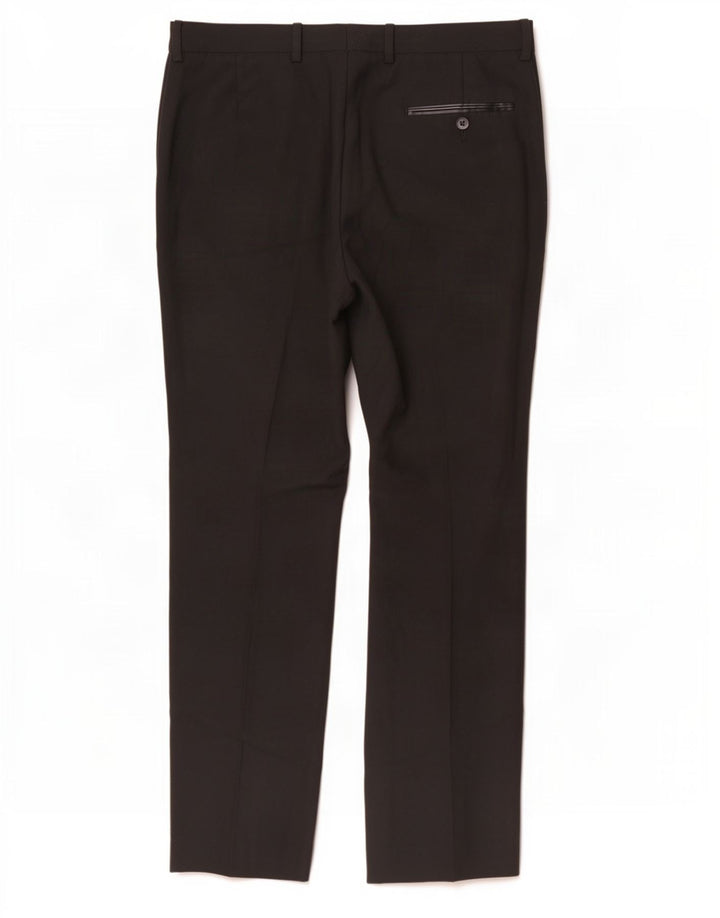 Marks & Spencer Herren Slim Fit Anzughose W34 L31 Schwarz Polyester