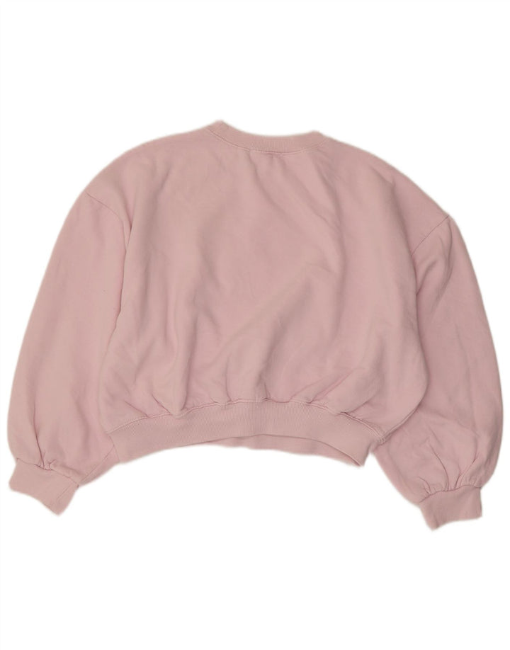 Zara Damen-Sweatshirt-Pullover, übergroß, bauchfrei, 3/4-Ärmel, Gr. 10, klein, Rosa