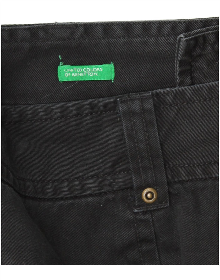 BENETTON Damen Mini-Jeansrock W28 Mittelschwarz