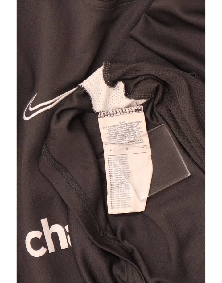 NIKE Herren-T-Shirt mit Grafik, groß, graues Farbblock-Polyester