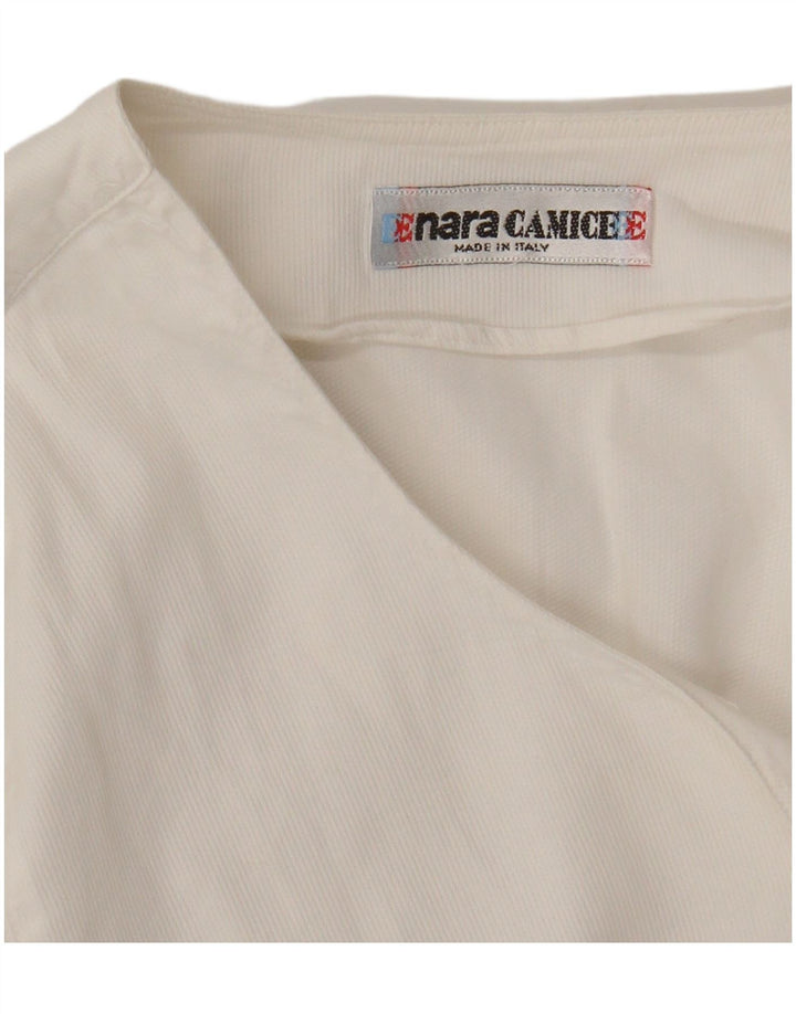 Enara Camice Damen-Zweireiher-Blusenoberteil, UK-Größe 44, Größe L, Weiß