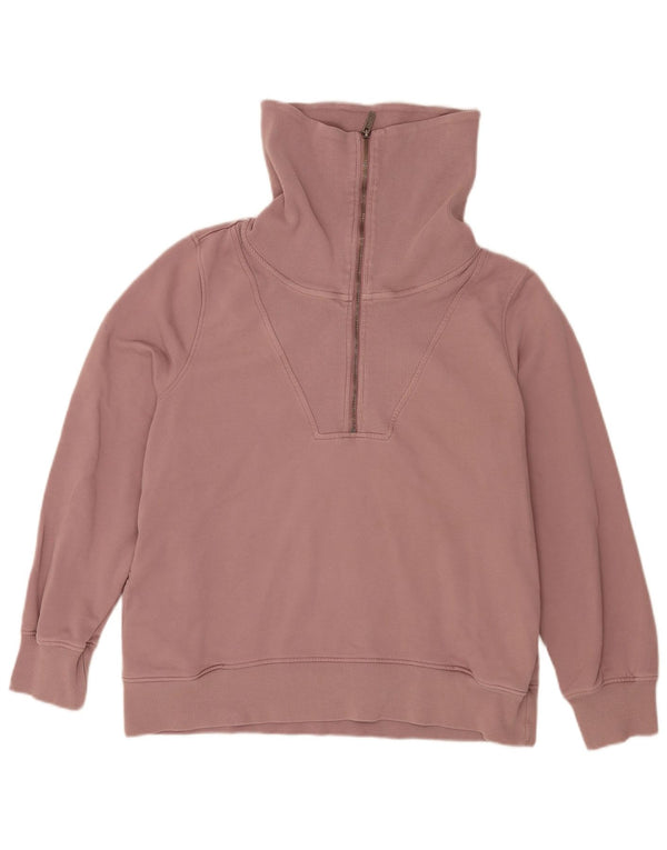 Fat Face Damen-Sweatshirt in Übergröße mit Reißverschluss am Hals, Gr. 40, Größe L, Rosa