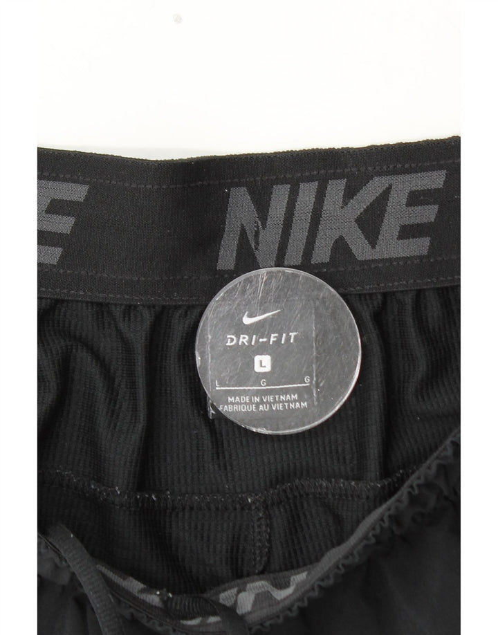 NIKE Herren Dri Fit Graphic Sport Shorts Large Schwarz Polyester