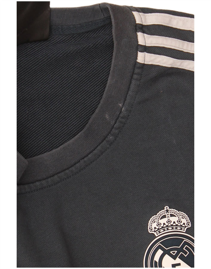 Adidas Herren Real Madrid Sweatshirt Pullover Große graue Baumwolle