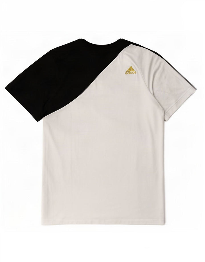 Adidas Herren T-Shirt Top Small Weiß Colourblock