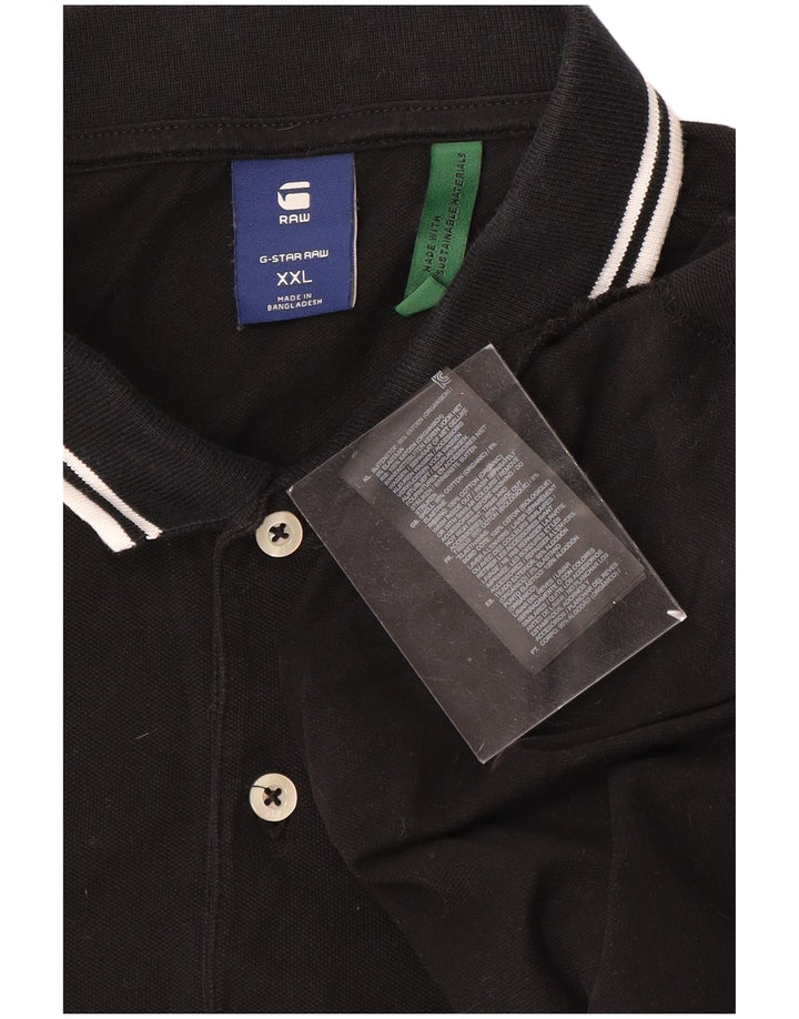 G-STAR Herren Poloshirt 2XL Schwarz Baumwolle