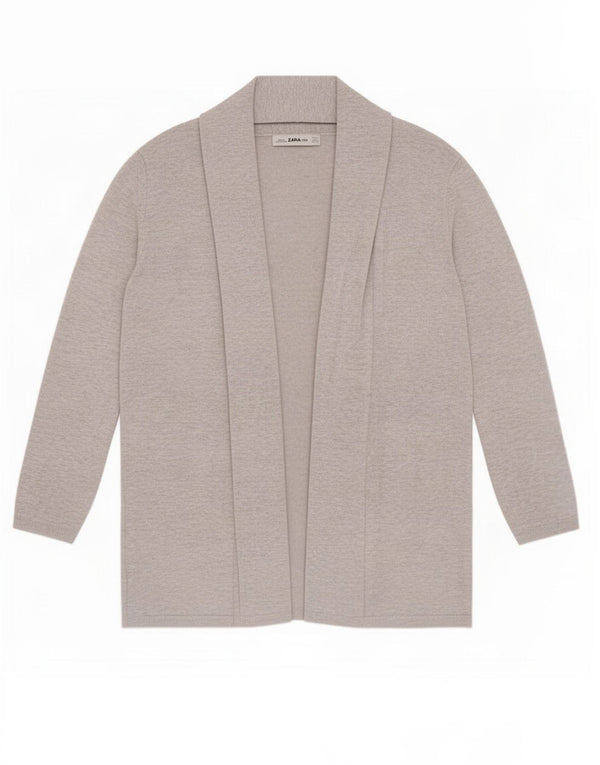Offener Cardigan-Pullover für Damen von Zara, Gr. 10, Größe S, graue Viskose