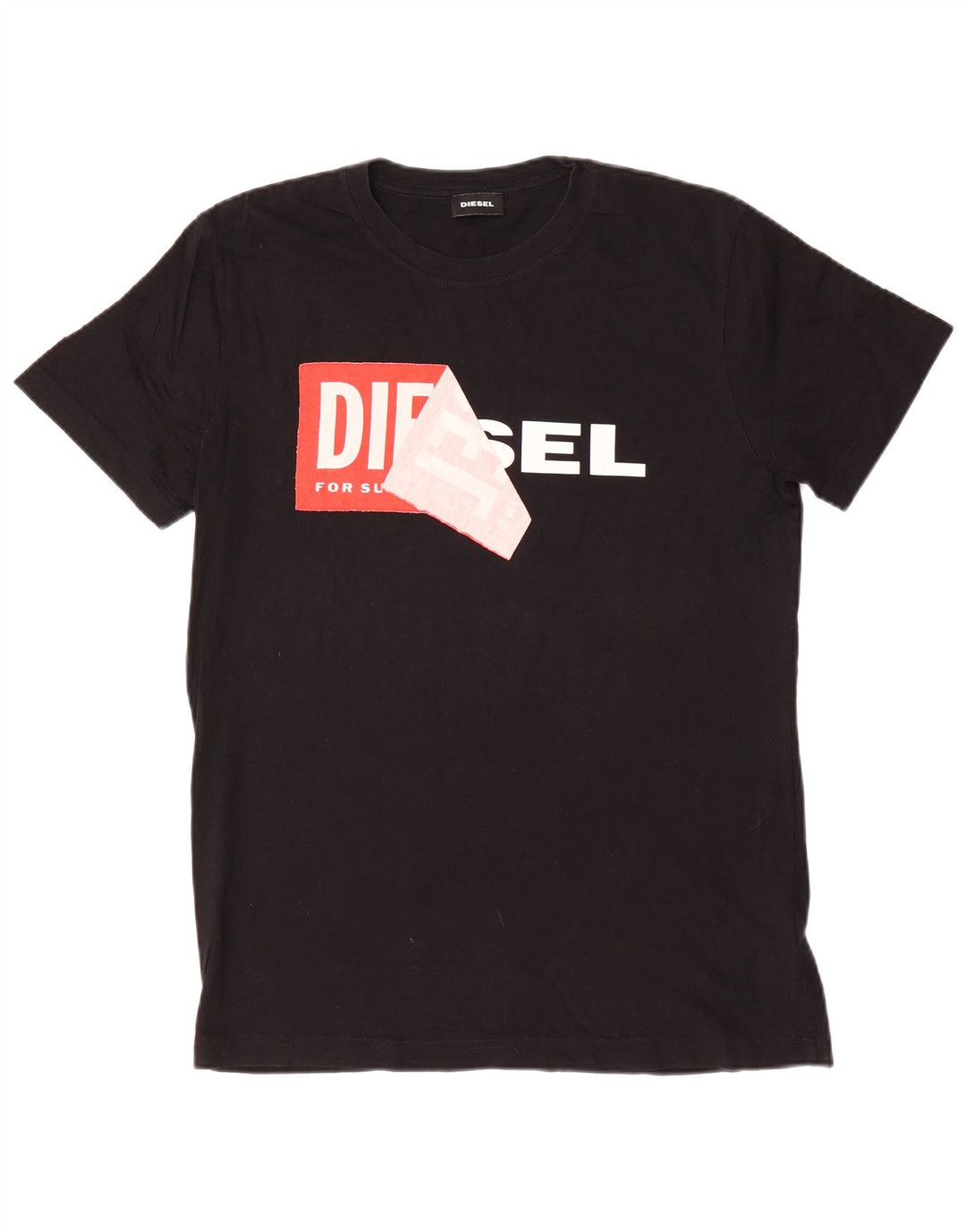 Diesel Herren-T-Shirt mit Grafik, mittelschwarze Baumwolle