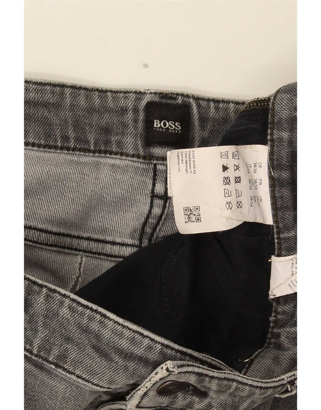 Hugo Boss Herren Slim Jeans W38 L34 Graue Baumwolle