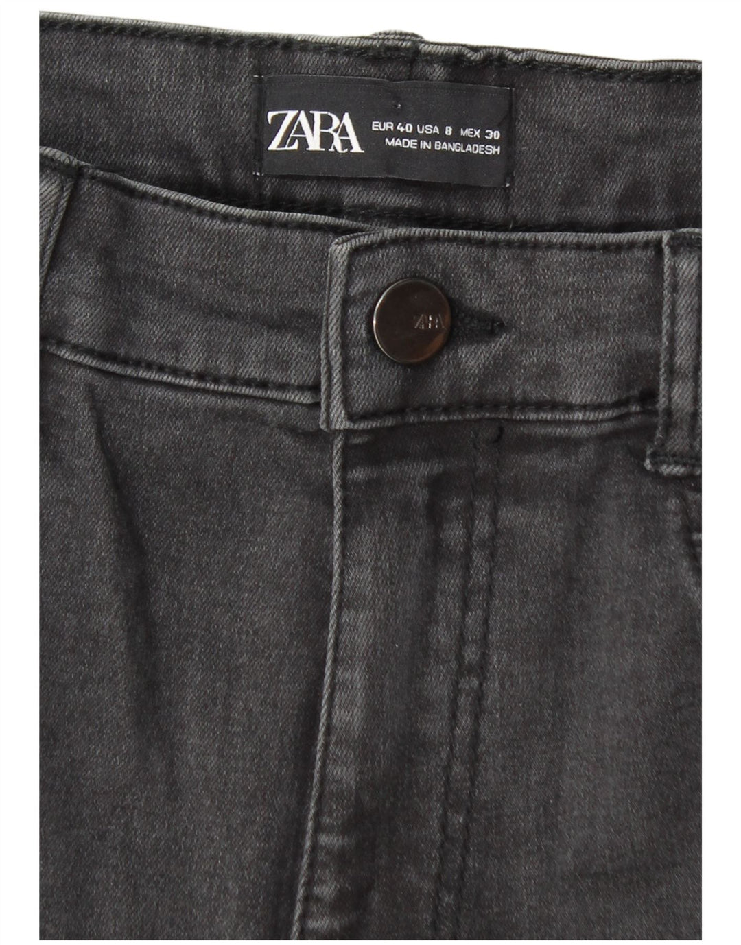 Zara Damen Distressed Skinny Jeans EU 40 Medium W30 L28 Grau