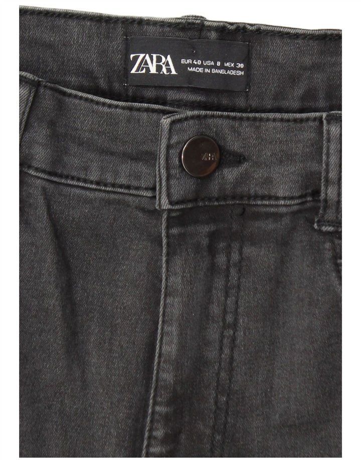 Zara Damen Distressed Skinny Jeans EU 40 Medium W30 L28 Grau