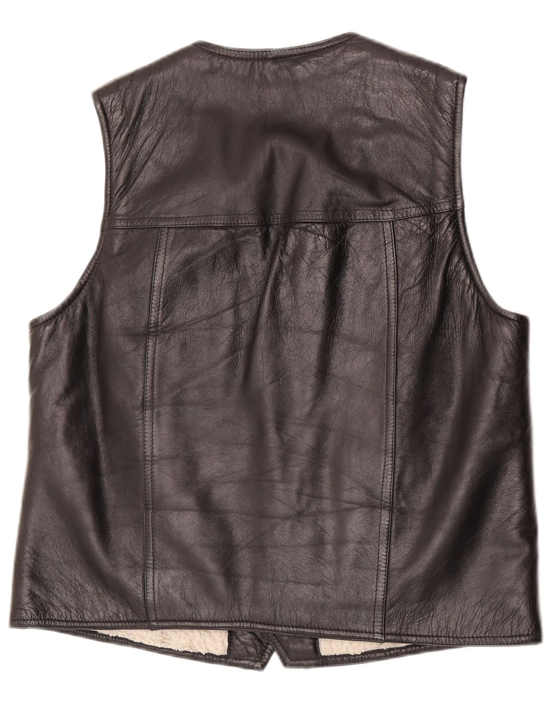 Vintage Herren Lederweste Medium Schwarz