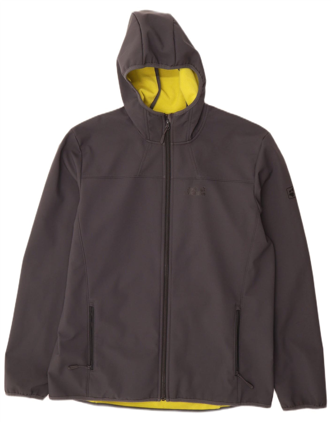 Jack Wolfskin Herren-Windbreakerjacke mit Kapuze, UK 48 2XL, graues Polyester