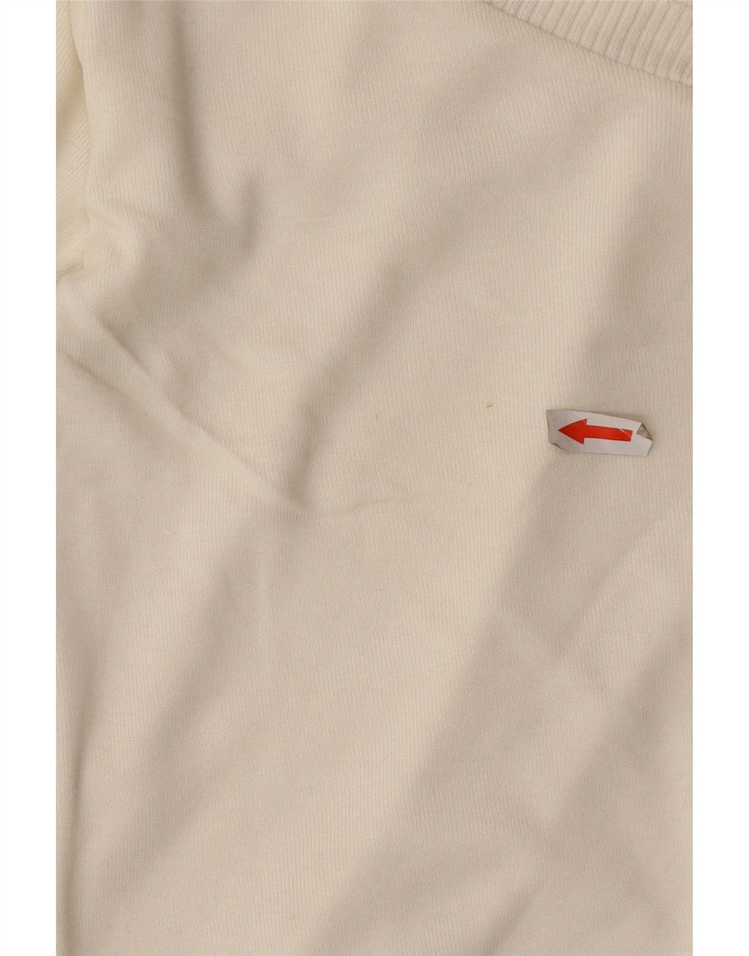 Massimo Dutti Damen-Pullover mit bauchfreiem V-Ausschnitt, Gr. 12, Mittel, gebrochenes Weiß