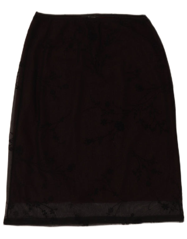 St. Bernard Damen Midirock UK 14/16 Large W34 Schwarz geblümtes Polyester