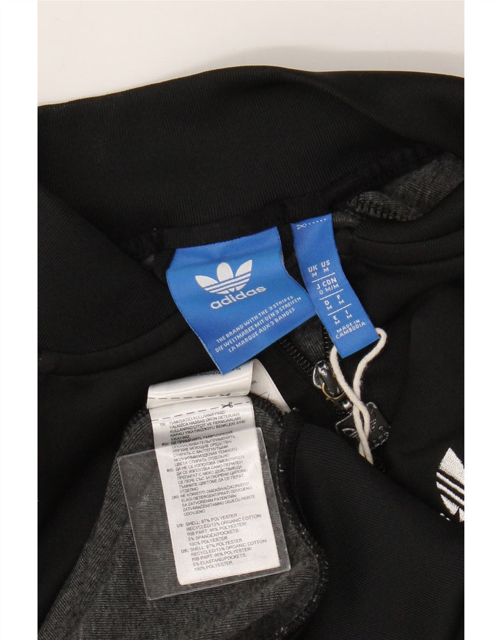 Adidas Damen Trainingsanzug Top Jacke UK 14 Medium Schwarz Polyester