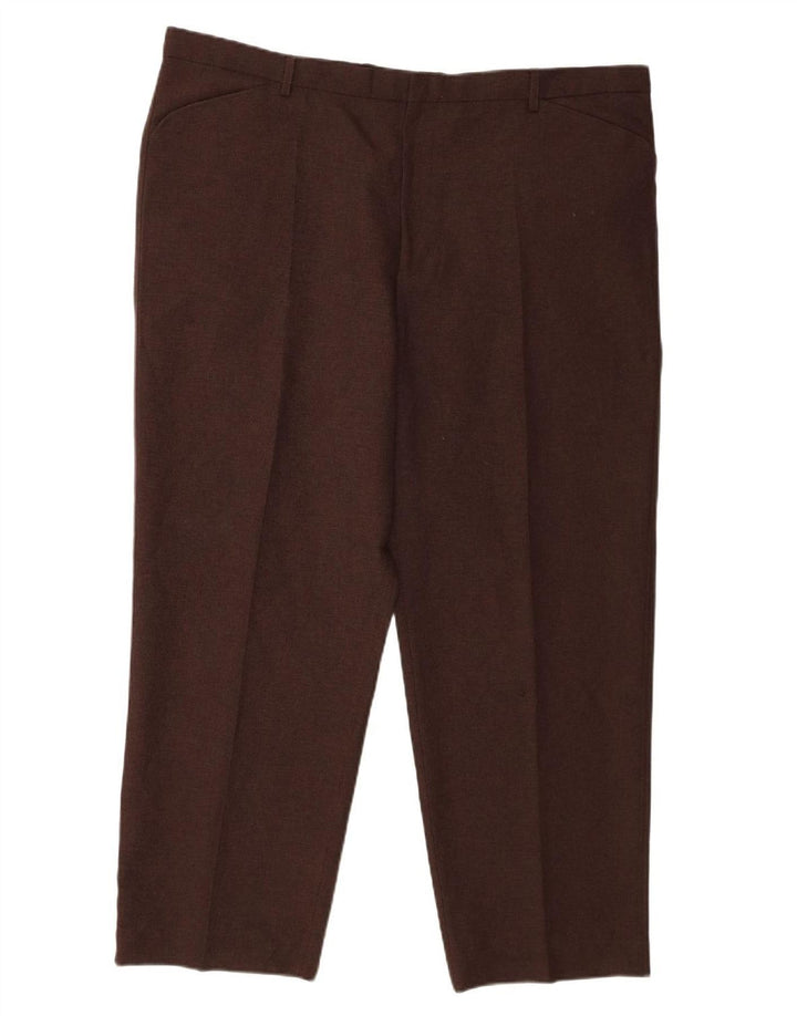 FARAH Mens Straight Casual Trousers W44 L29 Brown Polyester