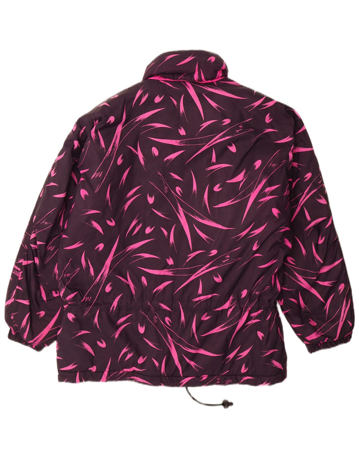 Diadora Damen Übergroßer Windjacke-Mantel UK 14 Mittellila geblümt