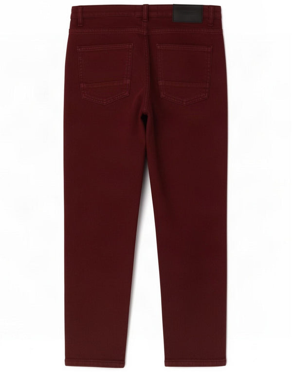Zara Herren-Cropped-Jeans EU 38 Small W30 L23 Burgund Colourblock Cotton