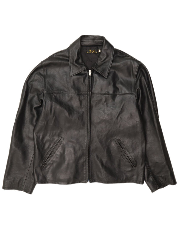 Vintage Herren Lederjacke UK 40 Large Schwarz