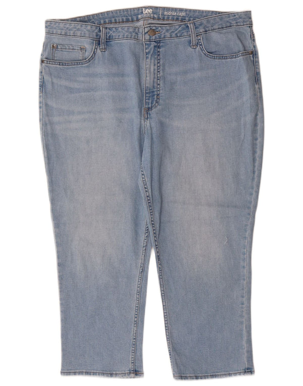 LEE Damen Riders Mid Rise Capri Jeans US 20 3XL W40 L23 Blaue Baumwolle