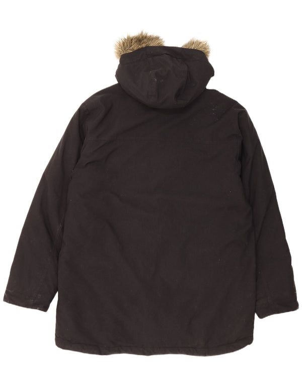 Adidas Herren Kapuzenmantel, gepolstert, UK 40, Größe L, schwarzes Nylon